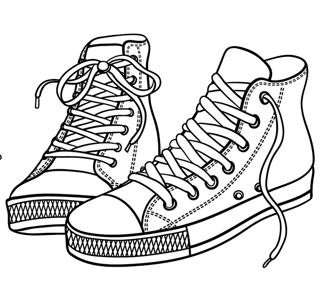 Coloring-Shoes-High-Tops – Red Shoes Rock